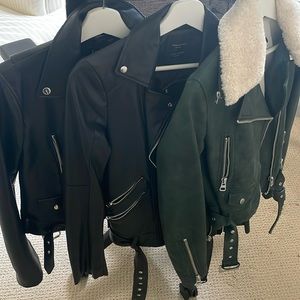 Set of 3 faux leather Zara Jackets
